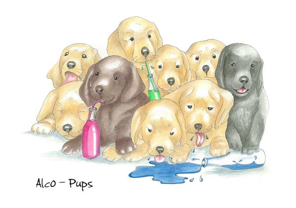 Alco-Pups - Blank Card