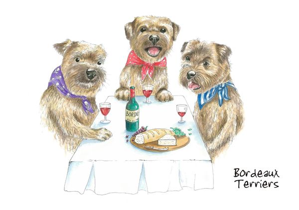 Bordeaux Terriers - Blank Card