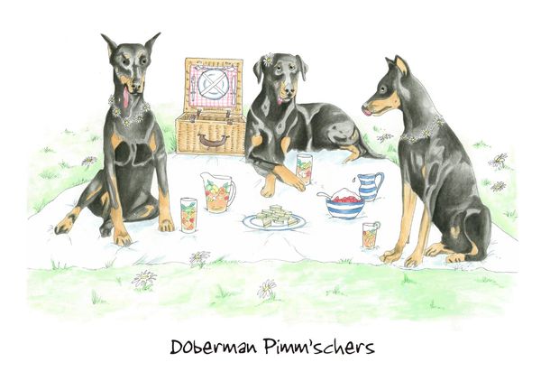 Doberman Pimm'schers - Blank Card
