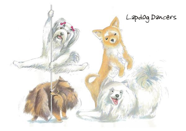 Lapdog Dancers - Blank Card