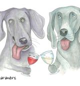 Wine-maraners - Blank Card