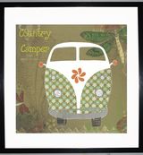 COUNTRY CAMPER - VW Camper Collage by Clare Thompson