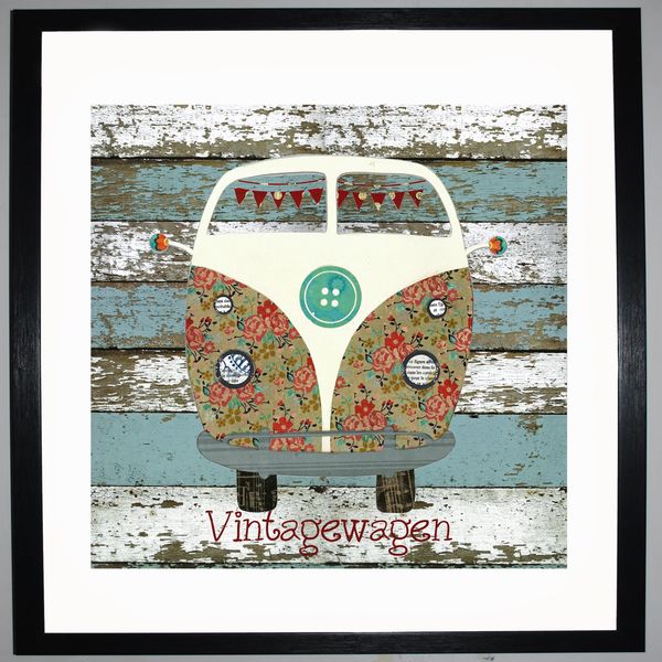 VINTAGEWAGEN - VW Camper Collage by Clare Thompson
