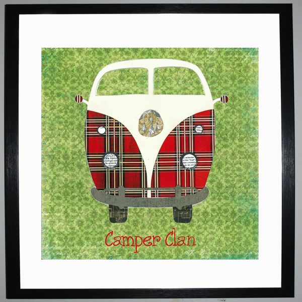 CAMPER CLAN - VW Camper Collage by Clare Thompson