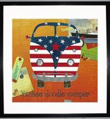 YANKEE-DOODLE-CAMPER - VW Camper Collage by Clare Thompson