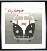 CITY CAMPER - VW Camper Collage by Clare Thompson