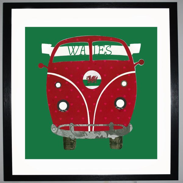 CAMPER FAN - VW Camper Collage by Clare Thompson