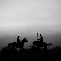 4087-Waiting Sunrise In The Dunes Les-Gardians Monochrome Silhouettes