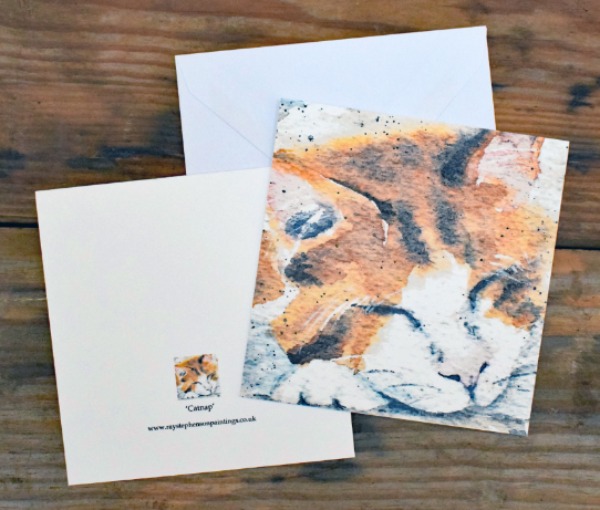 5X5 inches greeting card 'Catnap'