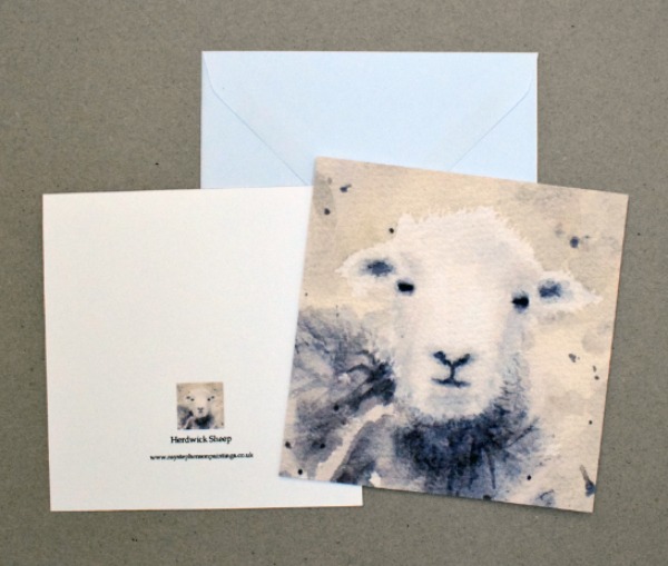 5X5 inches greeting card 'Herdwick Sheep'