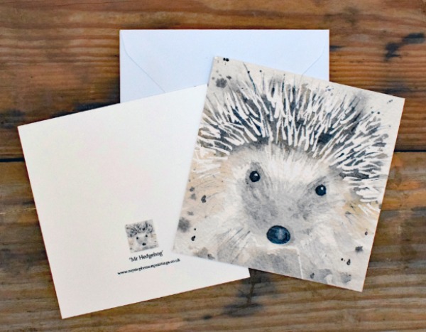 5X5 inches greeting card 'Mr Hedgehog'