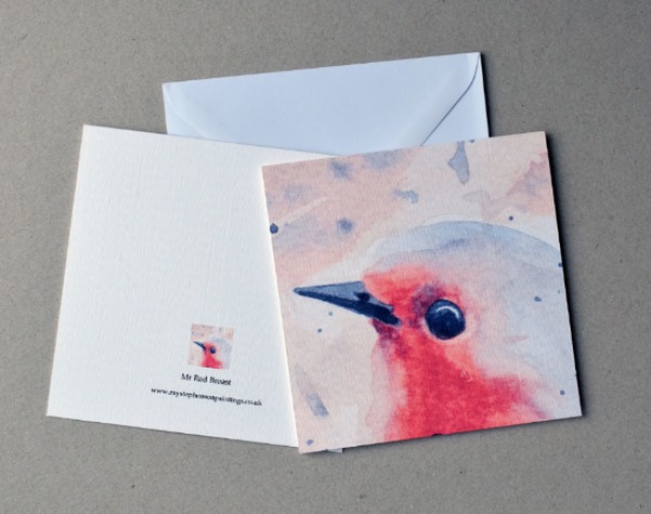 5X5 inches greeting card 'Mr Red Breast'