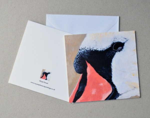 5X5 inches greeting card 'Mute Swan'