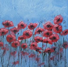 5X5 inches greetings card 'Red poppies'