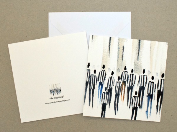 5X5 inches greeting card 'The Pilgrimage'
