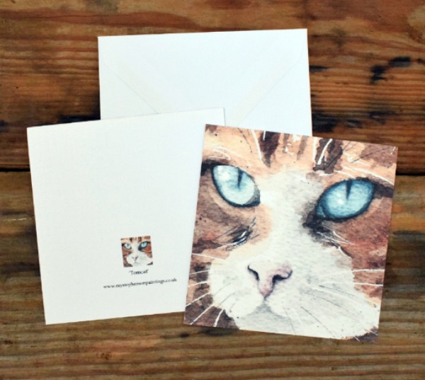 5X5 inches greeting card 'Tomcat'