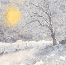 5X5 inches greetings/Christmas card 'Winter's Sun'