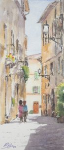 tuscan sun watercolour aquarelle