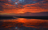 Amazing Red Skies over Crosby Beach