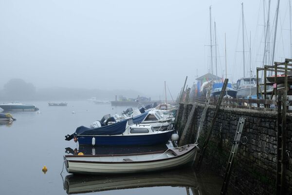 Keyhaven Harbour in Winter Fog