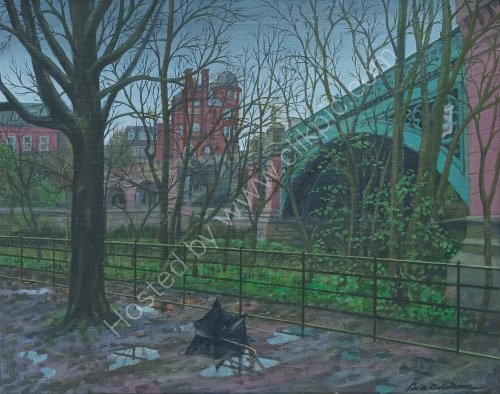 Kelvinbridge and broken umbrella, Glasgow