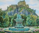 Edinburgh Castle and Ross Fountain.