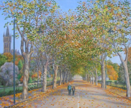 Kelvin Way in Autumn, Glasgow.