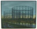 Gasometer and the black dog, Glasgow