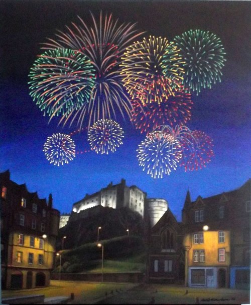 Fireworks above Edinburgh Castle