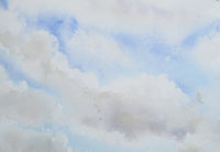 Outdoor sky study - March outdoor watercolour sky