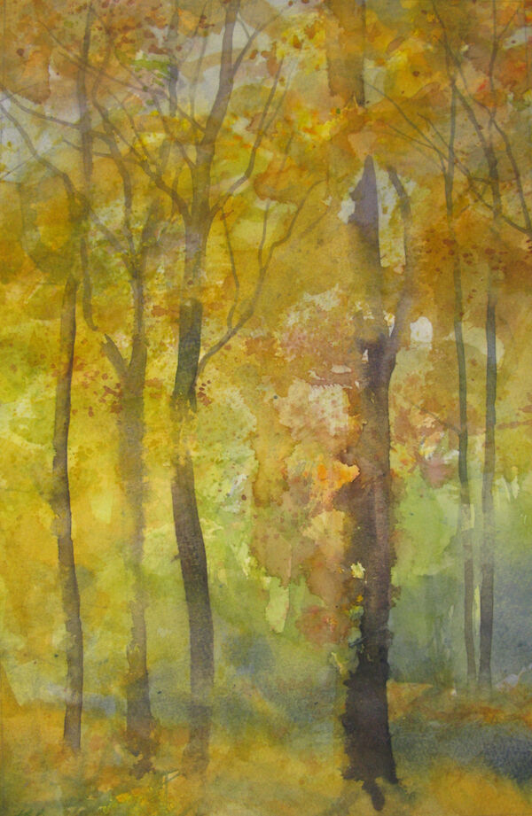autumn woodland watercolour