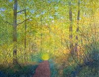 path through early autumn woodland