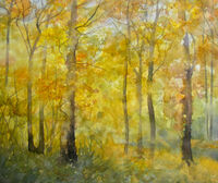 Autumn Sunshine watercolour autumn woodland