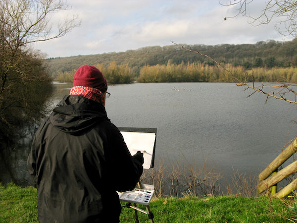 February 2020 - watercolour sketching at Bodenham Lake