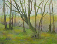 Leaf Burst, Celandines watercolour ancient wood early spring