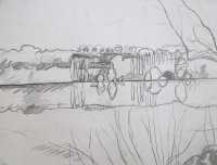 Snow Thawing, Evening - study