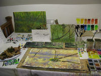 Working on Wood Anemones studio work in progress