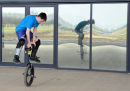 Unicycle handstand