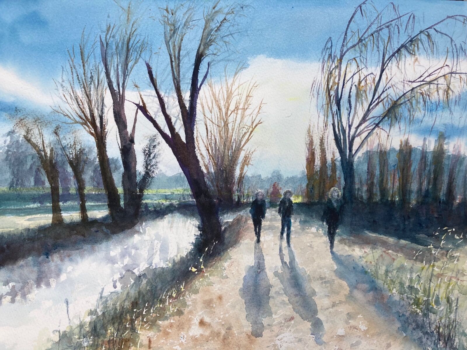 Family Walk along the Cam