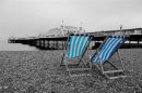 Blue Deckchairs by Brighton Pier