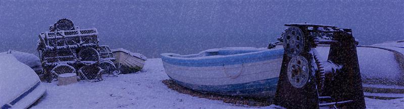 Dinghies in the snow