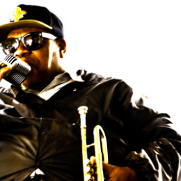 singer with trumpet