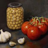Garlic, Olives and Tomatoes