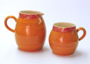 Warm orange ball mug and jug