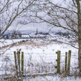 Snowy view to Wardle Village