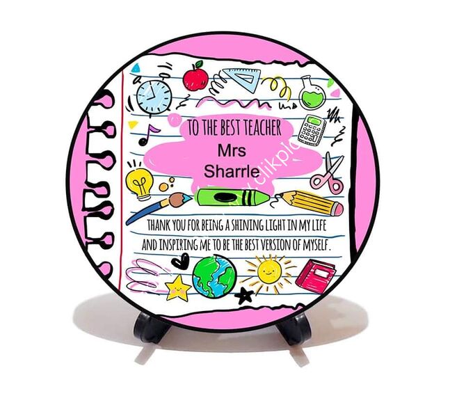 Personalised 10cmx10cm plaque on stand