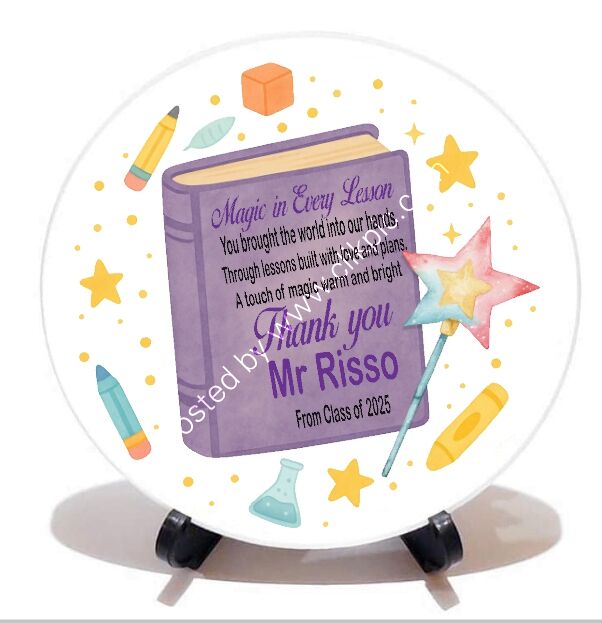 Personalised 10cmx10cm plaque on stand