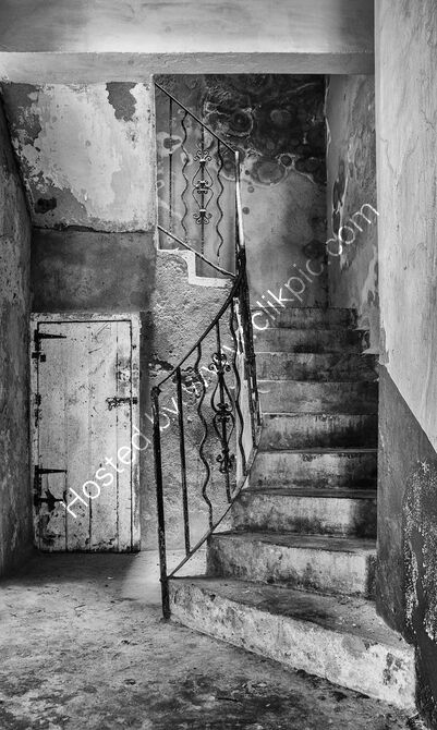 Interior stairway lower end of Main Street Gibraltar