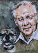 Alf Wight (watercolour) by Frank Rustage