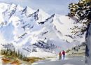 A Walk in the Alps (watercolour) by David Mayoh